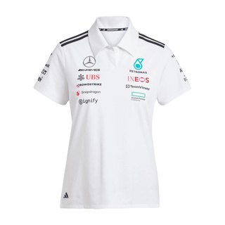 Koszulka polo damska Team biała Mercedes AMG F1 2025