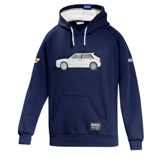 Bluza z kapturem Sparco Lancia HF Delta Integrale – granatowo-biała