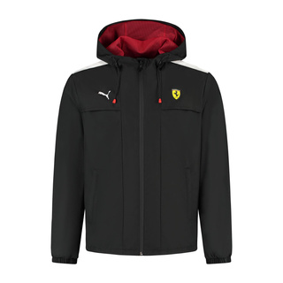 Kurtka męska przeciwdeszczowa czarna Rain Ferrari F1 2025 Kurtka męska przeciwdeszczowa czarna Rain Ferrari F1 2025