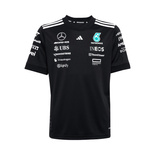 Koszulka t-shirt dziecięca czarna Team Mercedes AMG F1 2025