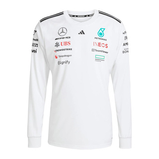 Koszulka męska longsleeve biała Team Mercedes AMG F1 2025