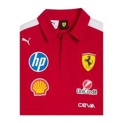 Koszulka polo dziecięca czerwona Team Ferrari F1 2025