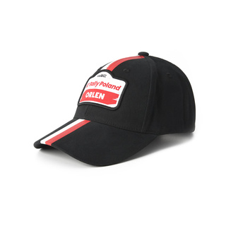 Czapka baseballowa męska Stripe czarna Rally Poland WRC