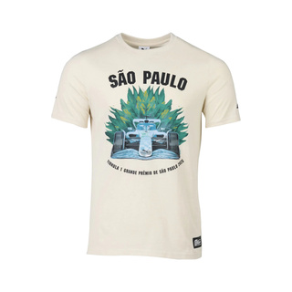 Koszulka T-shirt męska Brazil GP beżowa Formula 1 2025