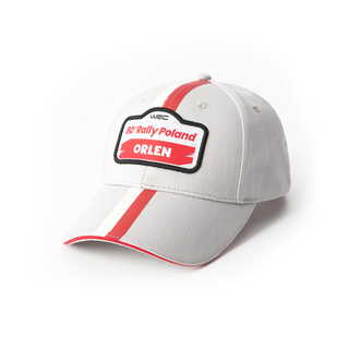 Czapka baseballowa męska Stripe szara Rally Poland WRC
