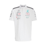 Koszulka polo męska Team biała Mercedes AMG F1 2025