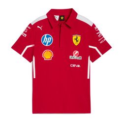 Koszulka polo dziecięca czerwona Team Ferrari F1 2025