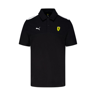 Koszulka polo męska Logo czarna Ferrari F1 2025