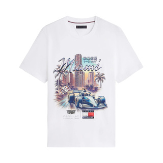 Koszulka męska t-shirt biała Miami Graphic Cadillac F1 2026