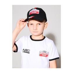 Czapka baseballowa dziecięca Stripe czarna Rally Poland WRC 2024