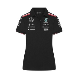 Koszulka polo damska Team Black Mercedes AMG F1 2024